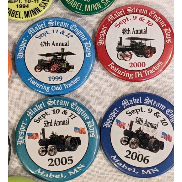 Mabel Hesper Steam Engine Days Minnesota Buttons Pinbacks Tractors Vtg Lot Of 18 - Picture 9 of 16
